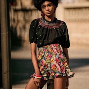 NWT Sezane Dorian Floral Shorts size 4